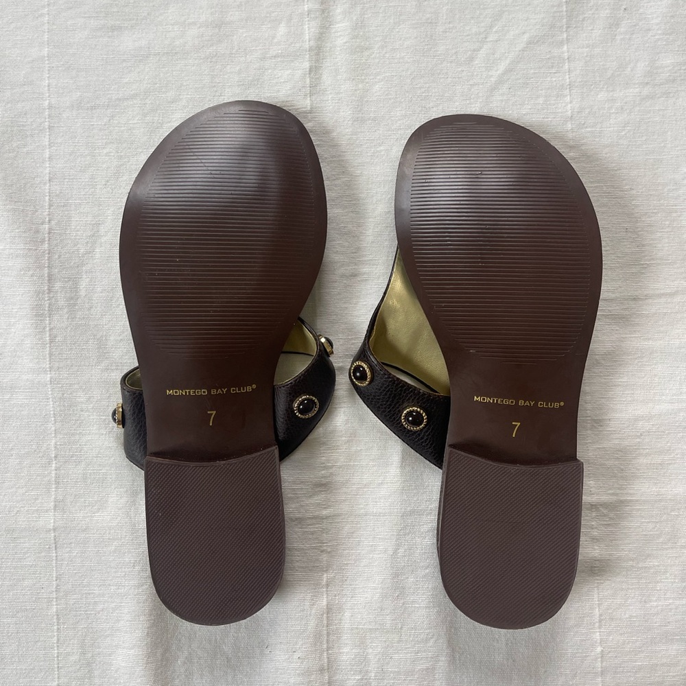 Brown leather strapped sandals women’s summer - Picture 4 of 7